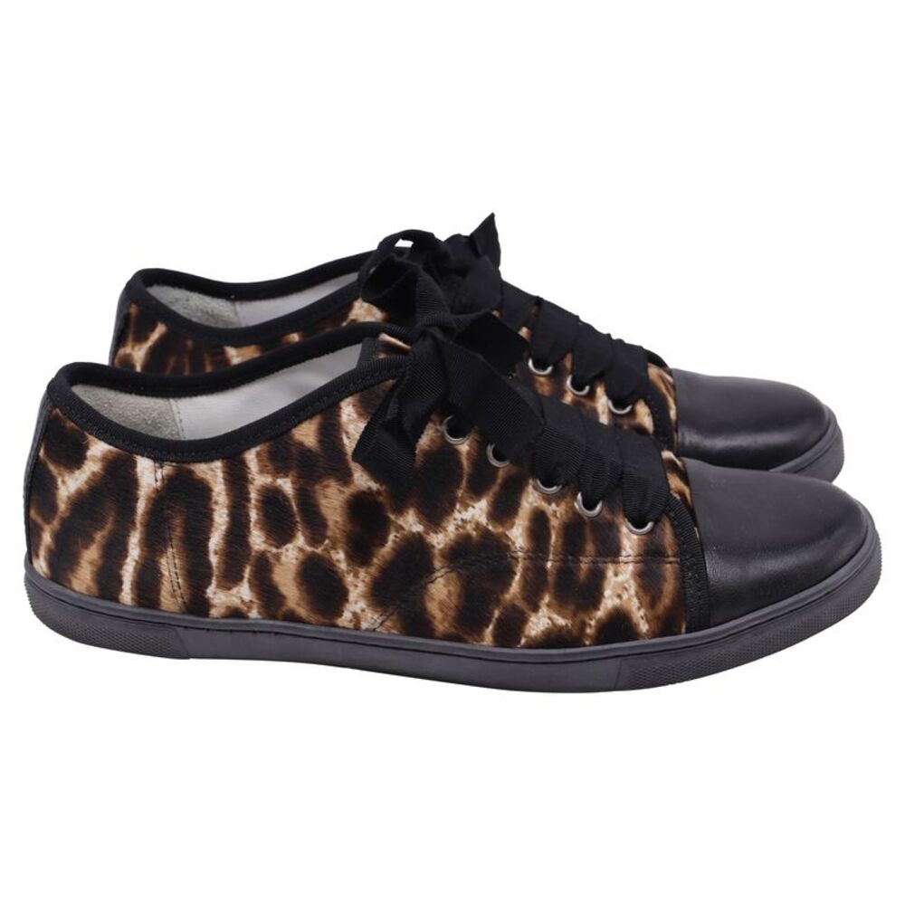 Lanvin Leopard-Print Low-Top Sneakers in Brown Pony Hair